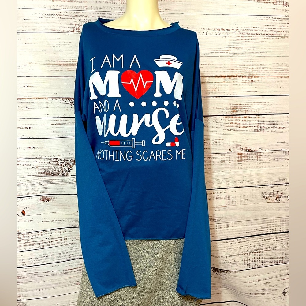 Lilicloth Blue Long Sleeves Mom and Nurse size Medium